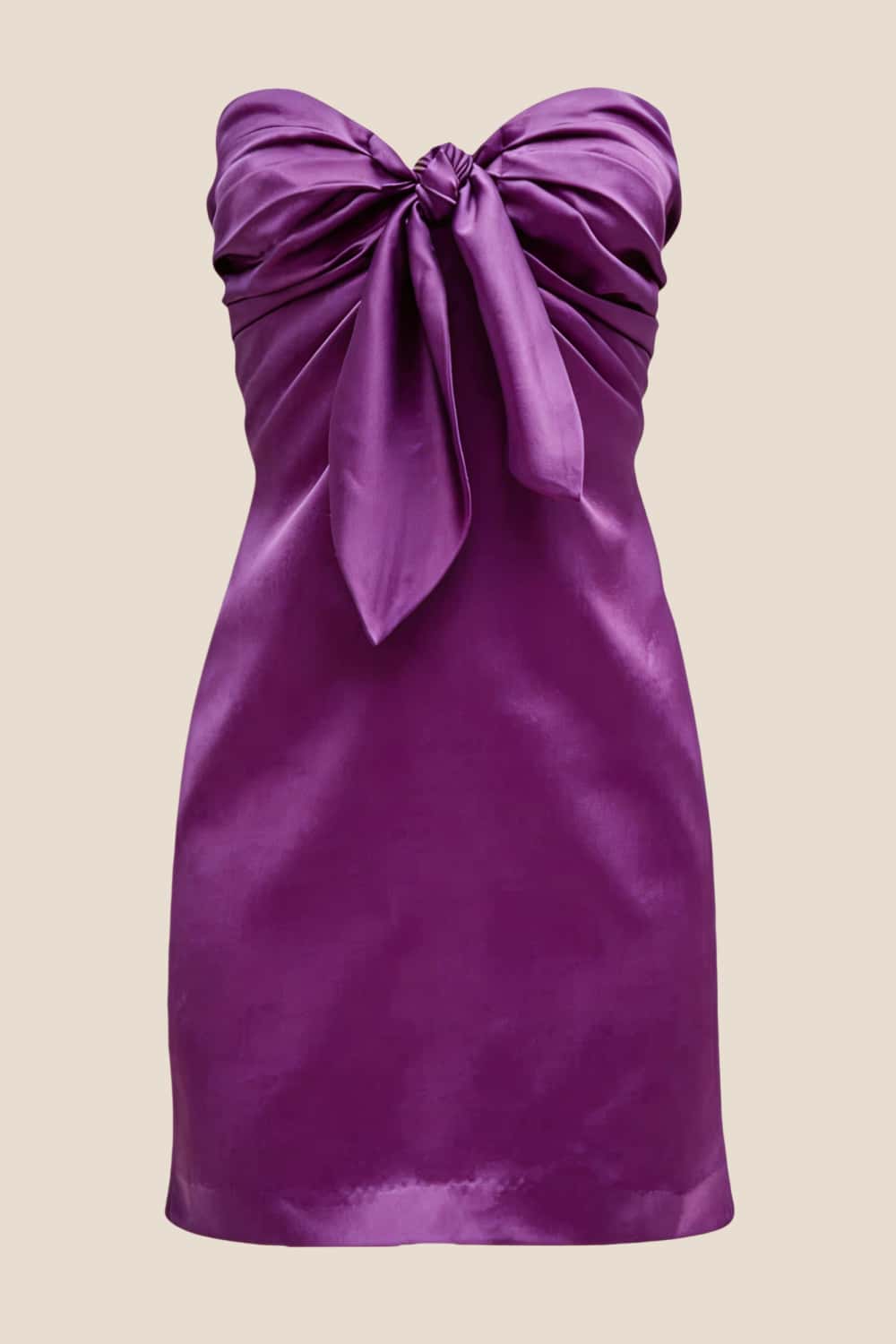 Strapless Red Tie Front Short Dress