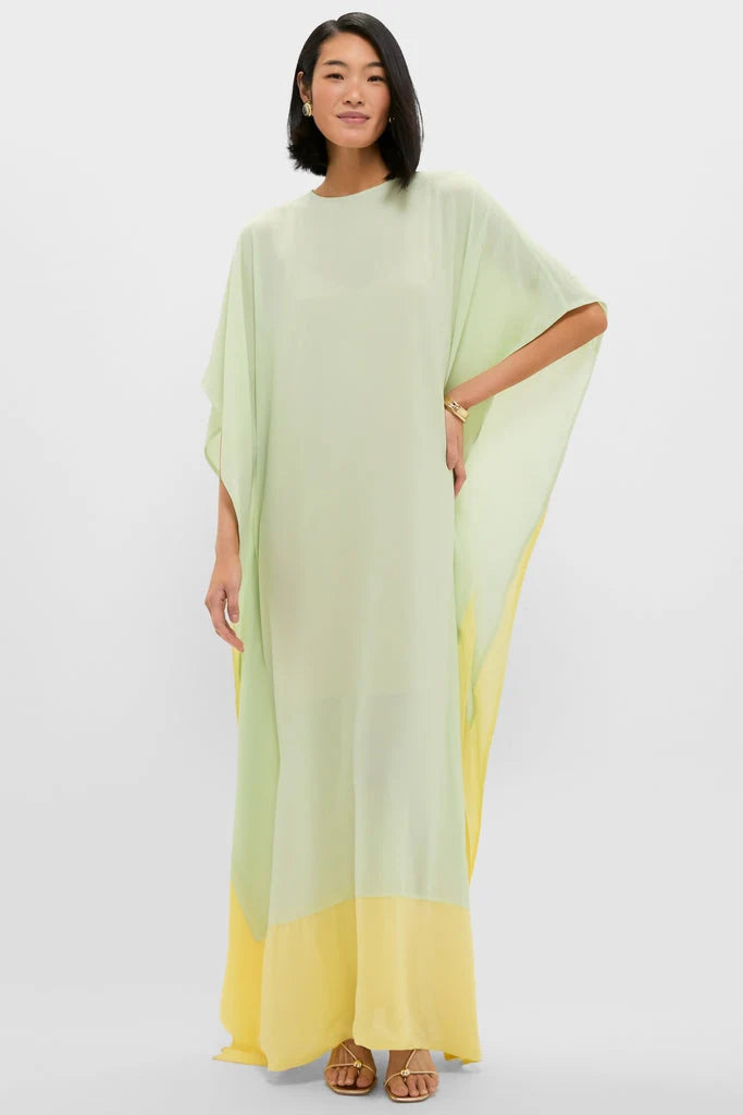 Mint Chiffon Rainier Caftan Gown